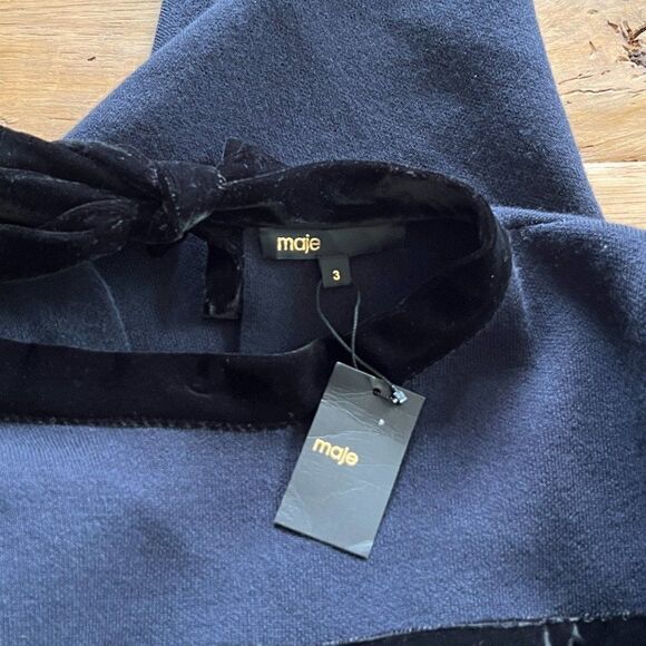 NWT! Maje Relina Velvet-stripe Jumper Dress, Size 3 (Large) - Picture 9 of 9